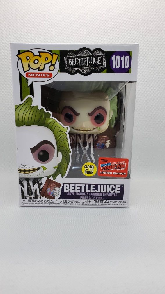 Funko Pop! #1010 Beetlejuice NYCC 2020 Official Sticker Glow-in-the-Dark