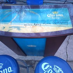 Corona Bar And 2 Corona Bar Stools