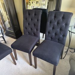 Dining Chairs - (Set Of 2) Tufted Upholstered Wooden