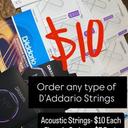 Guitar Strings- electric strings acoustic strings (D'Addario) XS, NYXL