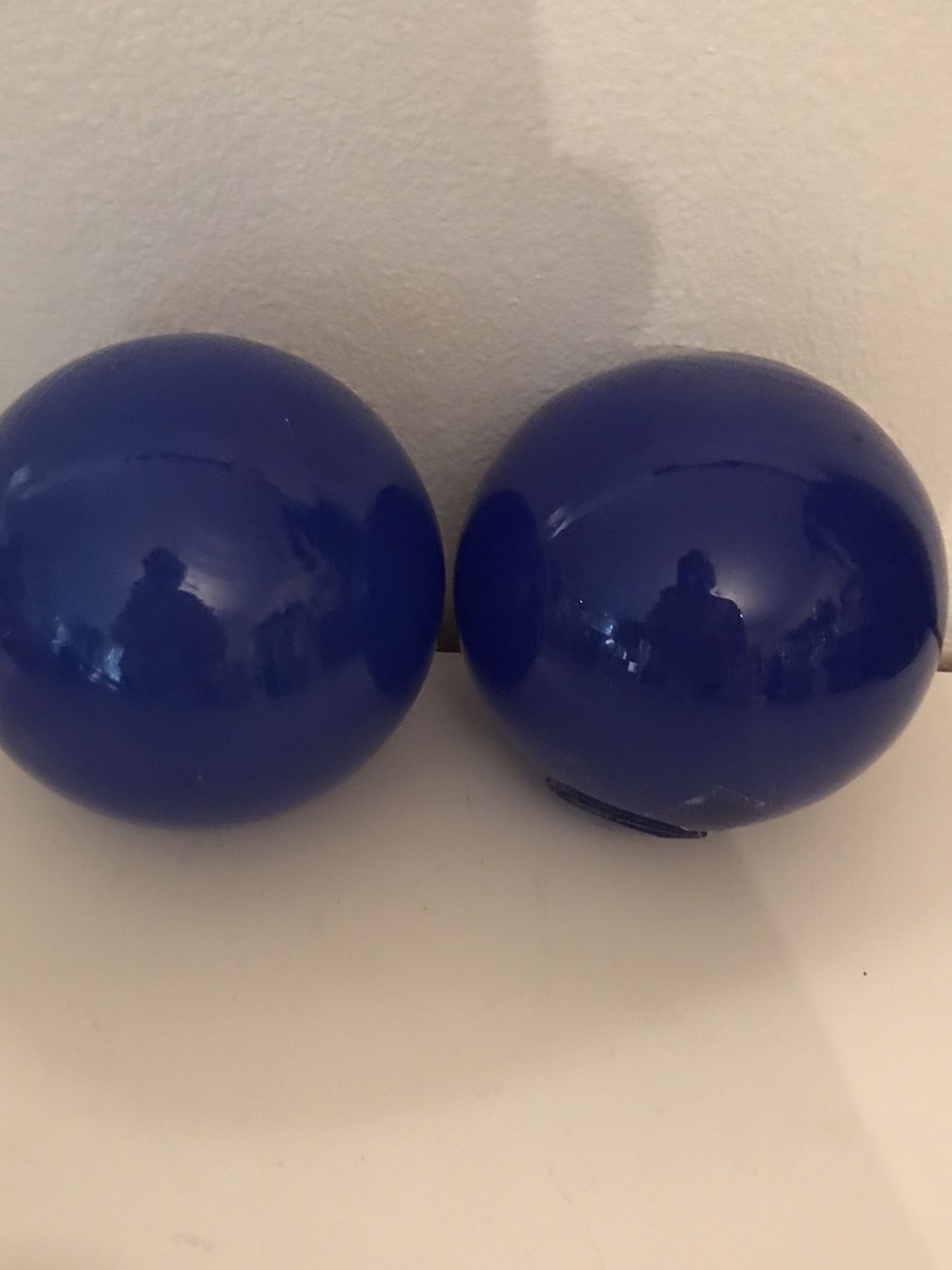 2 Blue Blown Glass Spheres/Floats
