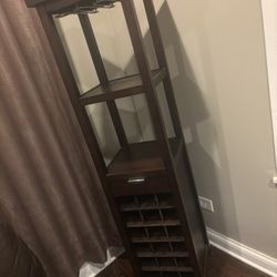 Wine rack with slots to put wine in small table to store rest recipes