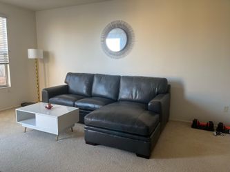 Leather Sectional Sofa with Chaise