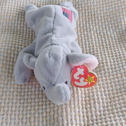 Ty Beanie Baby Gray Elephant 