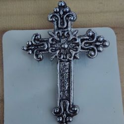 Silver Cross Lapel Pin 