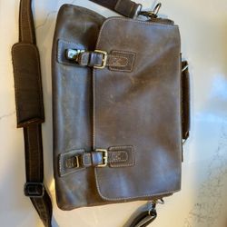 Kattee Men's Leather Satchel Briefcase, 15.6" Laptop Messenger Shoulder Bag Totes