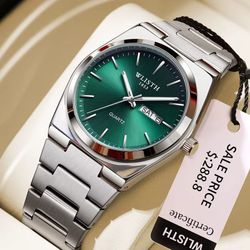 Luxury Men’s Watch – Stainless Steel | Waterproof | Luminous + Date/Day
