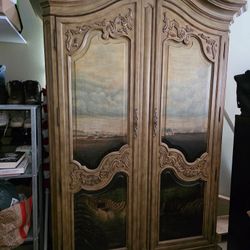 Armoire-tan with beautiful mural 