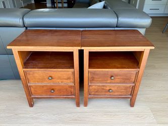 Matching Wood Nightstands / End Tables – Pair – $150