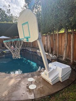 Dunn-Rite Splash & Slam Pool Basketball Hoop deliverable (retail over $1100) adjustable 2/6 feet