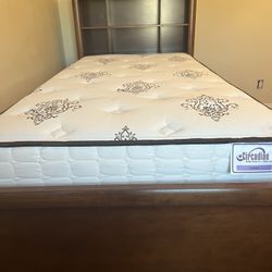 Solid Wood Twin Bed. with Bookcase and Drawers
