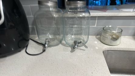 Glass Beverage Dispensers with Spigots – Set of 2