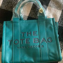 Small Beautiful Turquoise Tote Bag Handle And Shoulder Strap Purse 