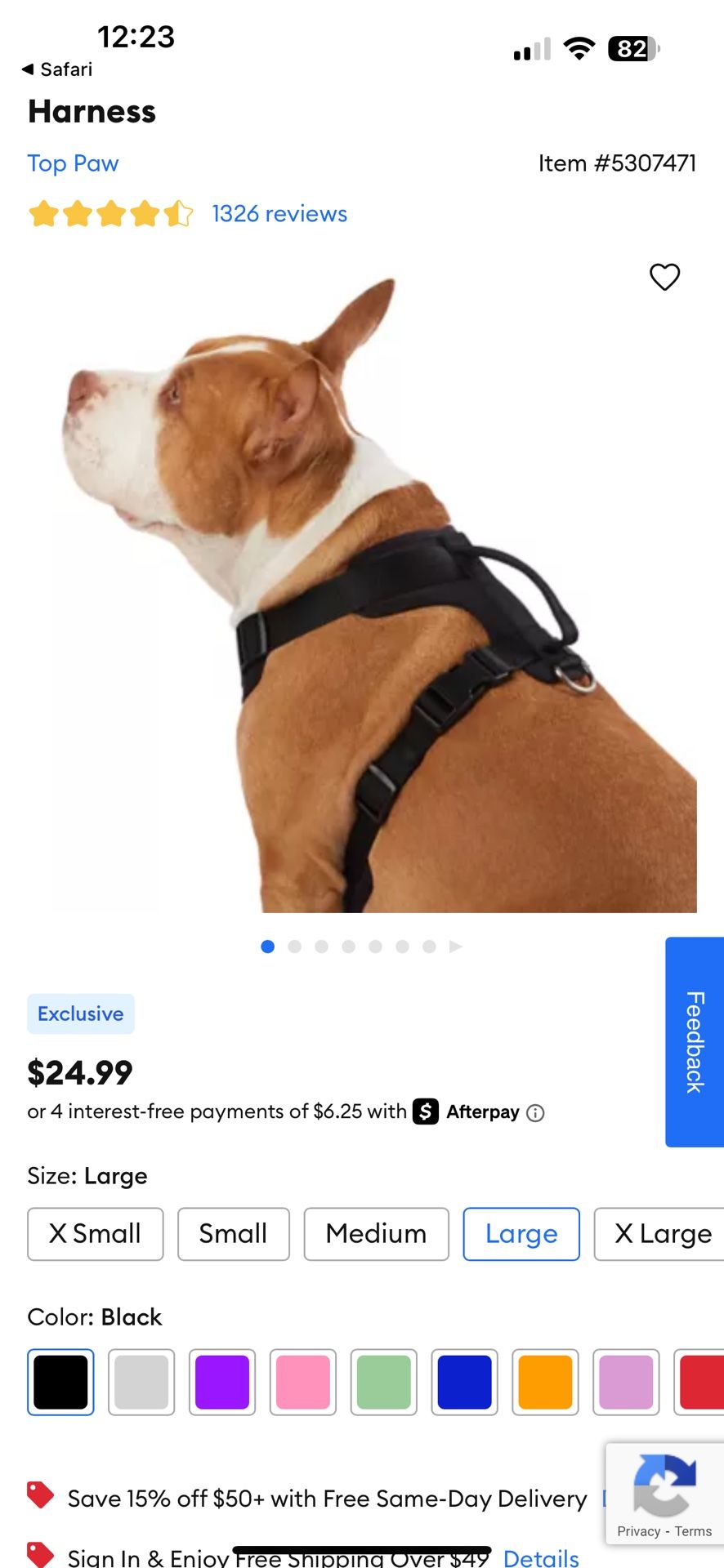 New top paw Dog Harnesses - One large One X Small