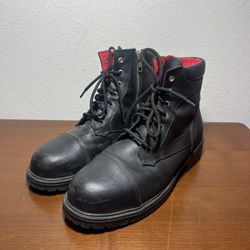 Women’s Safety Work Boot Steel Toe Mellow Walk Ellie Leather Zip Side Size 9.5 Black