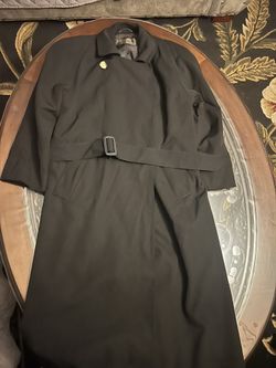 Marina by Newport News Black Trench Coat Size Small