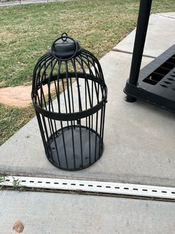 decorative black metal birdcage,