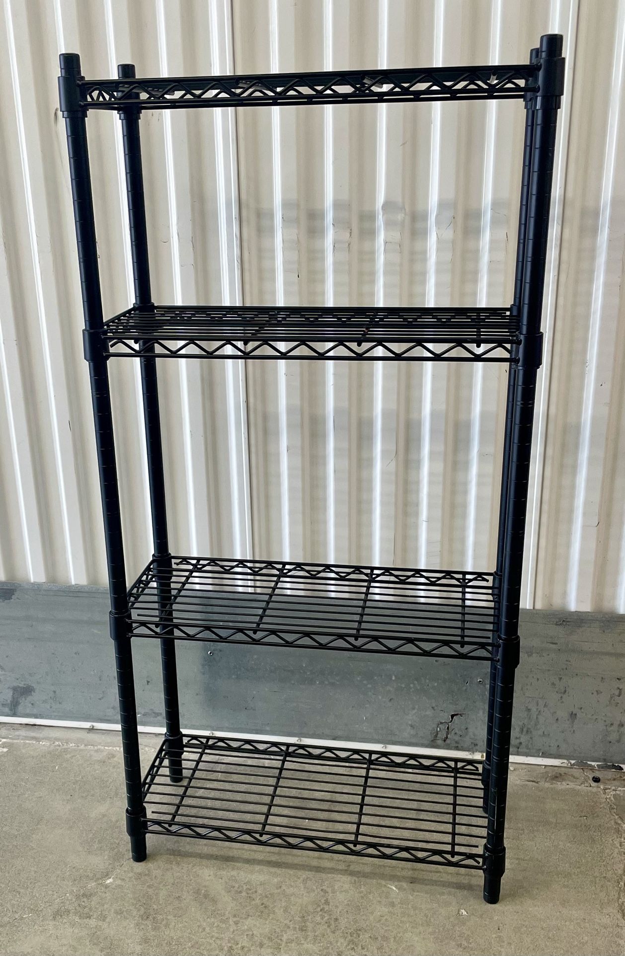 Black Steel Wire Shelving Unit