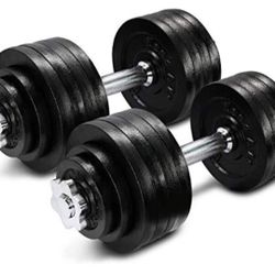 Yes4all 2-52.2 Lbs. Cast Iron Dumbbells  105 Lbs Total Weight 