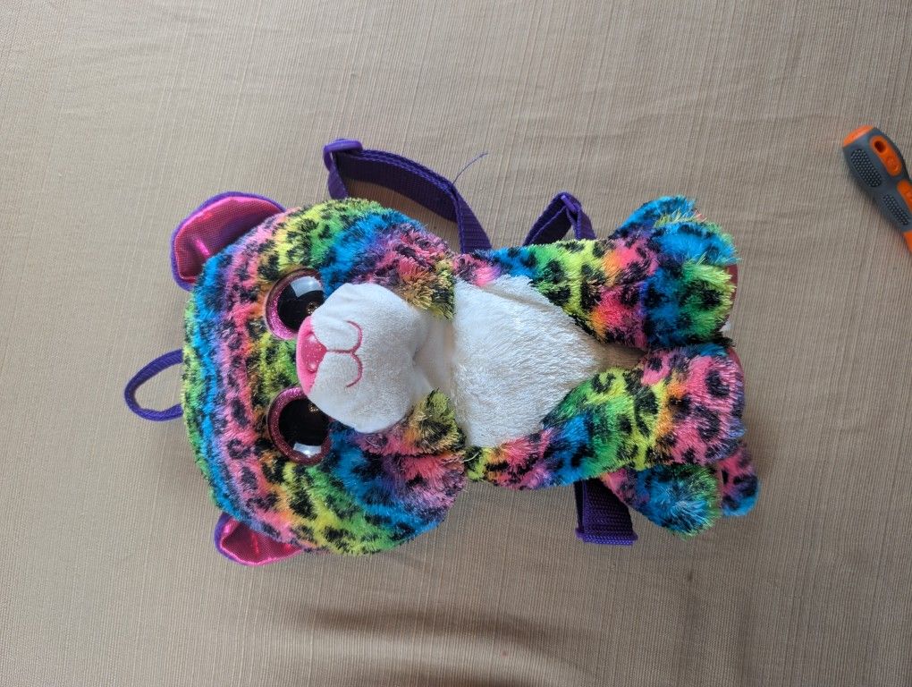 Ty Gear Beanie Boos - 10" Dotty Cat Plush Back Pack Stuffed Plush Kids Glittery