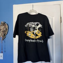 Vintage 90s Single Stitch Halloween Haunting Grounds Brieland Graphics TShirt XL