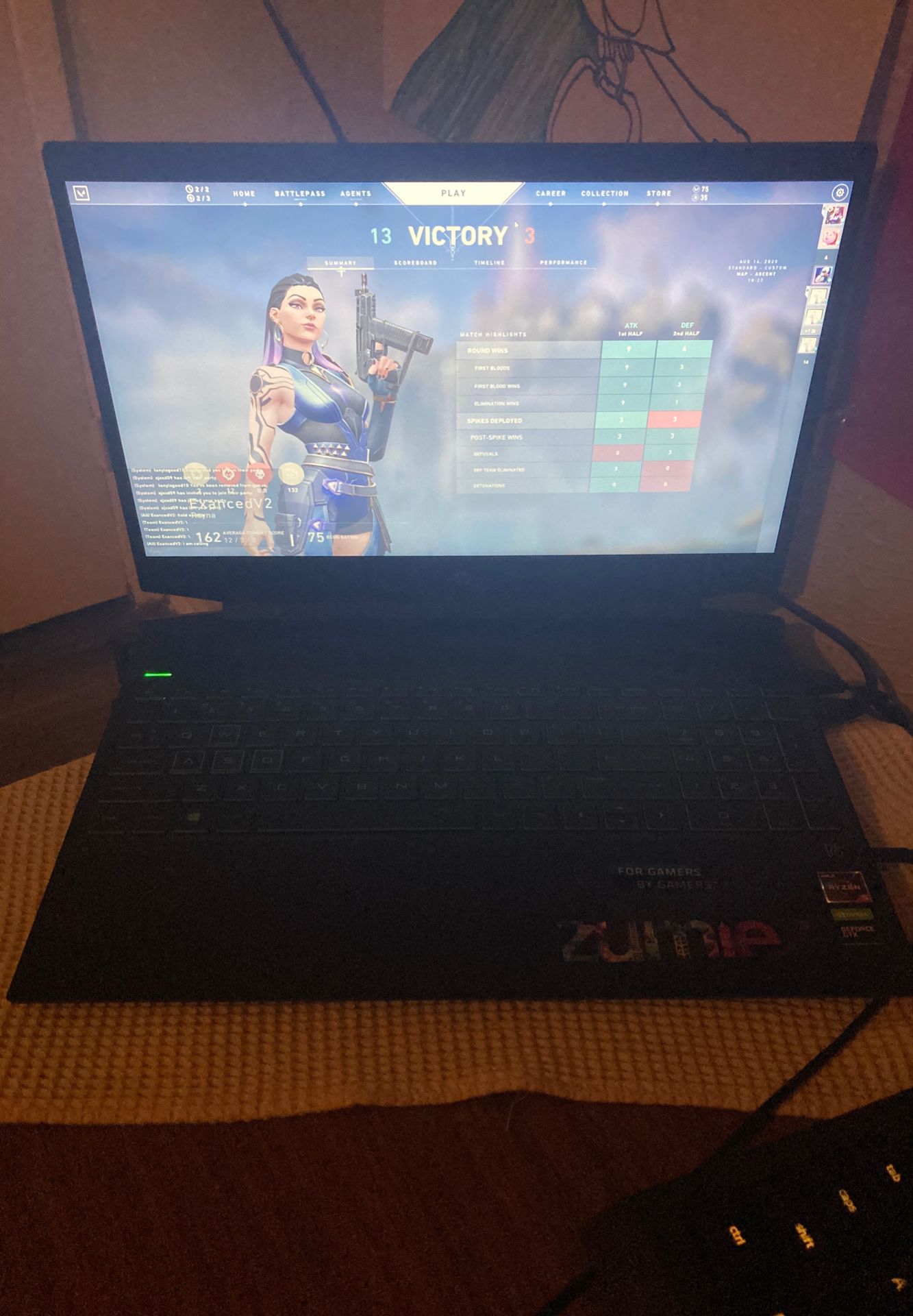 Hp pavilion gaming laptop with razer cynosa elite keyboard and a mouse