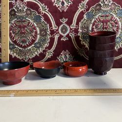 Vintage Japanese Lacquer Bowls