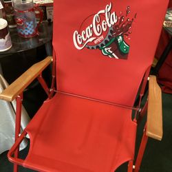 Folding Coca-Cola Desk Patio Chair – Two Available