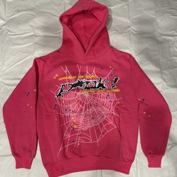 sp5der pink hoodie v2 “pink”