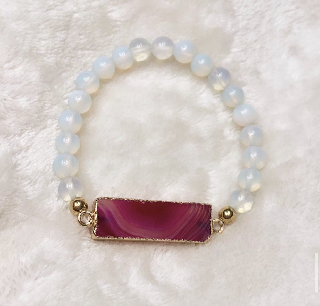 CRYSTAL AND MOONSTONE BRACELET ! !