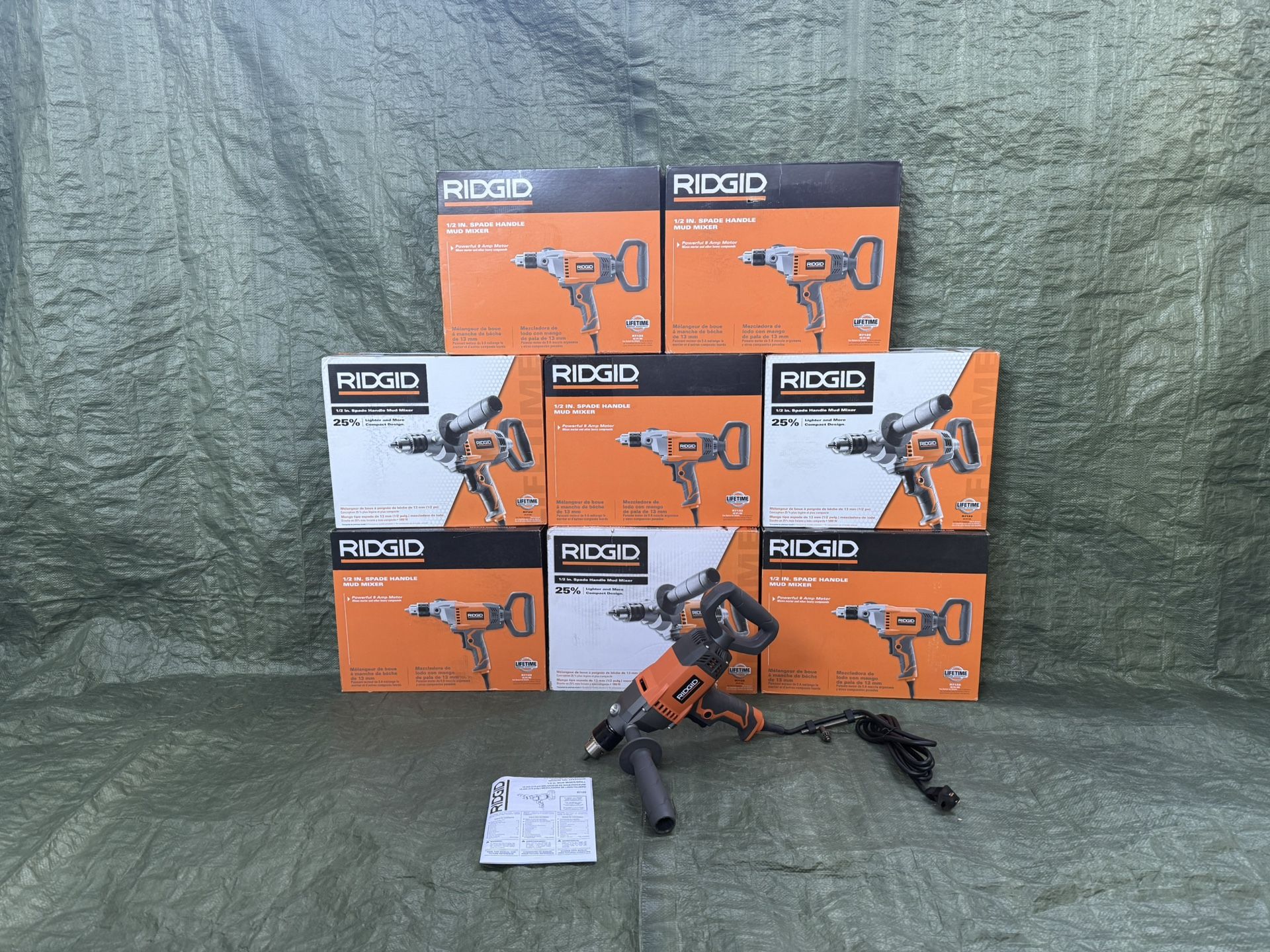 Ridgid 1/2” Spade Handle Mud Mixer Powerful 9 Amps Motor Model R7122