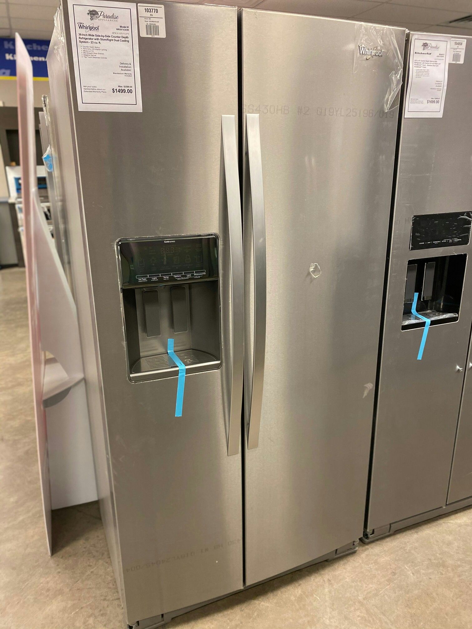 New Whirlpool Counter Depth Refrigerator w/ Duel Ice Maker 1yr Manufacturer Warranty