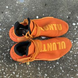 Worn 2021 Pharrell x adidas NMD Human Race 'Orange'