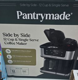 Pantrymade Dual Brew Coffee Maker | 12 Cup Glass Carafe & Single Serve K-Cup Combo | Programmable Touchscreen Coffee Machine for Ground Coffee or Pods