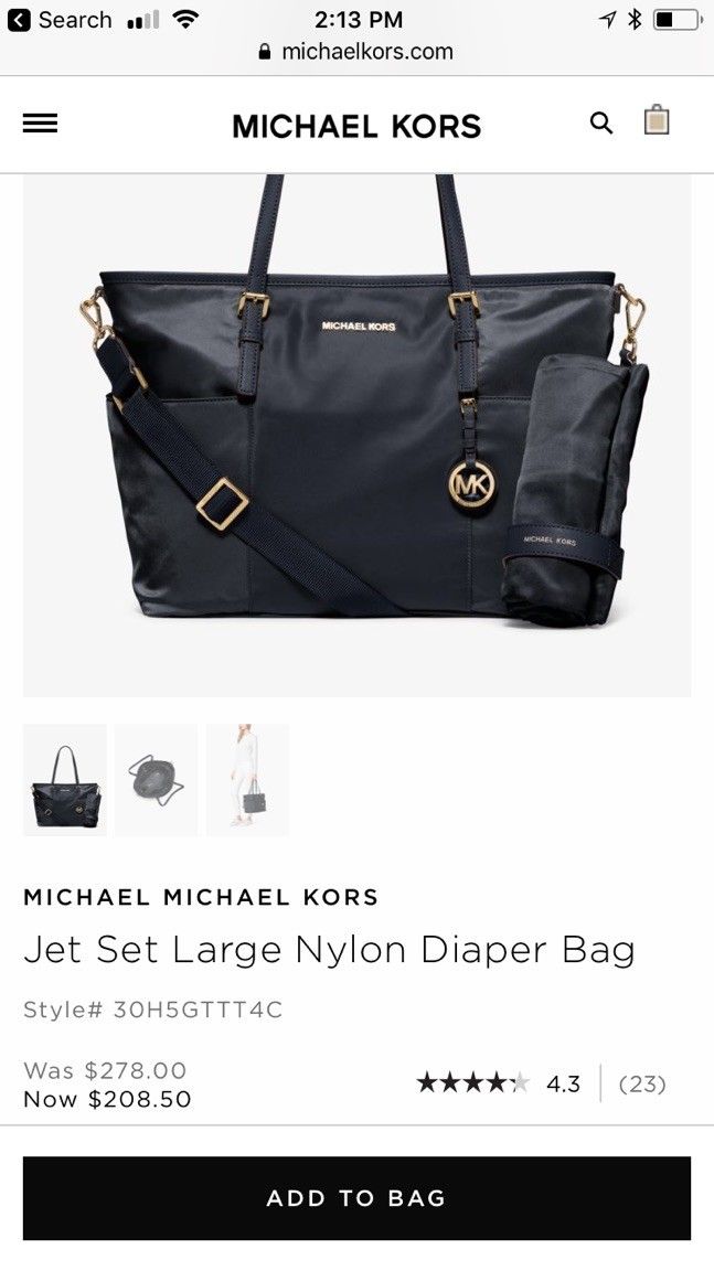 Michael kors jet shop set as diaper bag