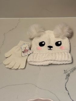 Kids Bear Beanie and Glove Set