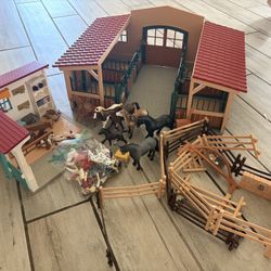 Horse Stable Barn With Accessories 