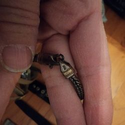 Silver 925 and 9k Gold with Diamonds Necklace 