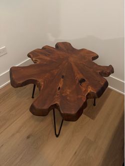 Tree trunk coffee table