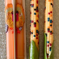Publix Turkey & Fall Corn Candles, Vintage Ohio Matches &