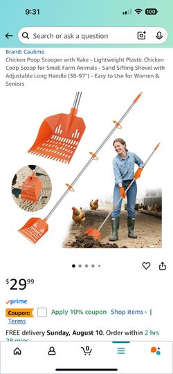 Chicken Poop Scooper with Rake