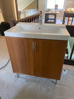 Bathroom Vanity w/ Sink & Shelving