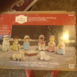  Brand New Holiday Time Deluxe Juvenile Nativity Scene