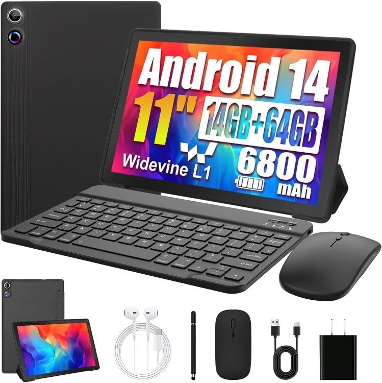 NEW - Tablet, 111 Inch with Keyboard, Mouse, Protective Case, Stylus, Headset