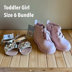 Kids Toddler Girl NWT Size 6 Boots Sandals Shoes Bundle