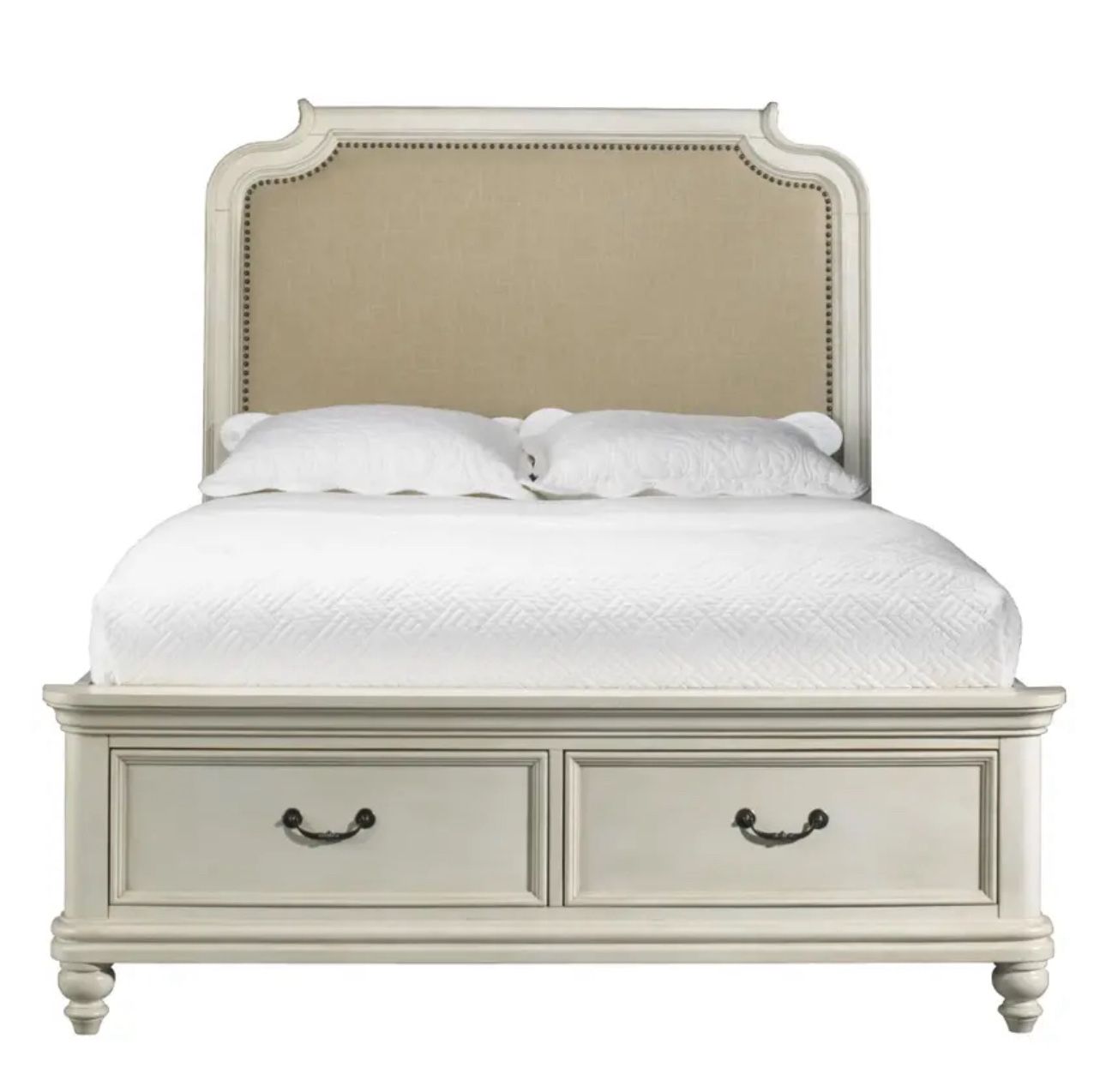 Full Size Bed Frame With Two Storage Drawers And Matching Dresser