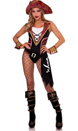 New Leg Avenue Women's 4 Pc Sultry Swashbuckler Pirate Costume in size Large