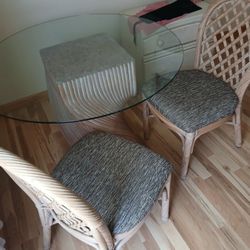 Glass Table With 2 Chairs 