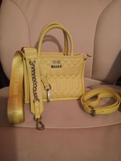 Steve Madden Bniko Quilted Crossbody Tote Bag (Lemon Bite)