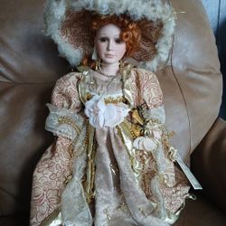 Porcelain Doll Angelina Collection w/ Certificate-Vintage Style